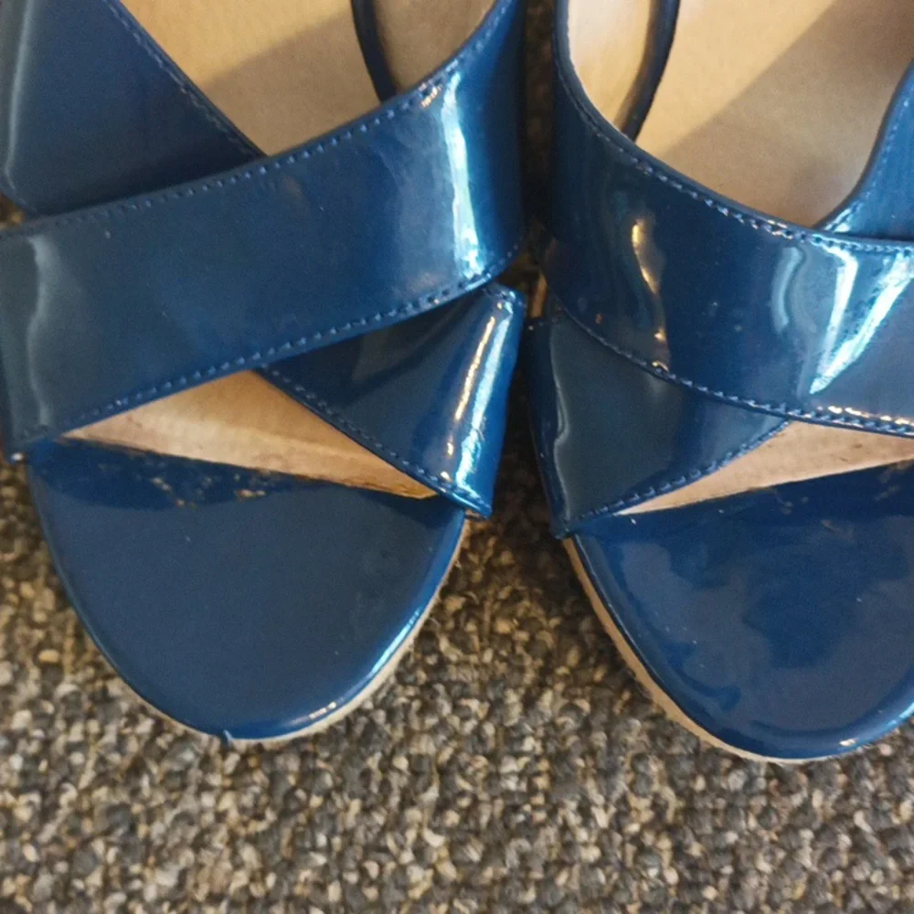 Michael kors blue open toe espadrilles size 10